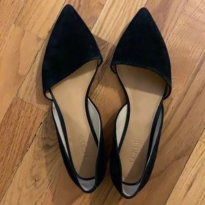 J crew Black suede d’orsay flats